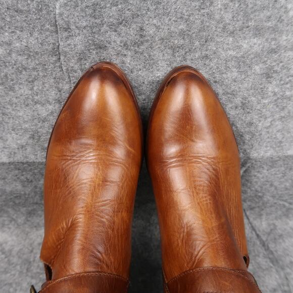 Frye Shoes Womens 7.5 Ankle Boot Ray Western Brown Leather Shootie Cutout Buckle - Picture 11 of 16